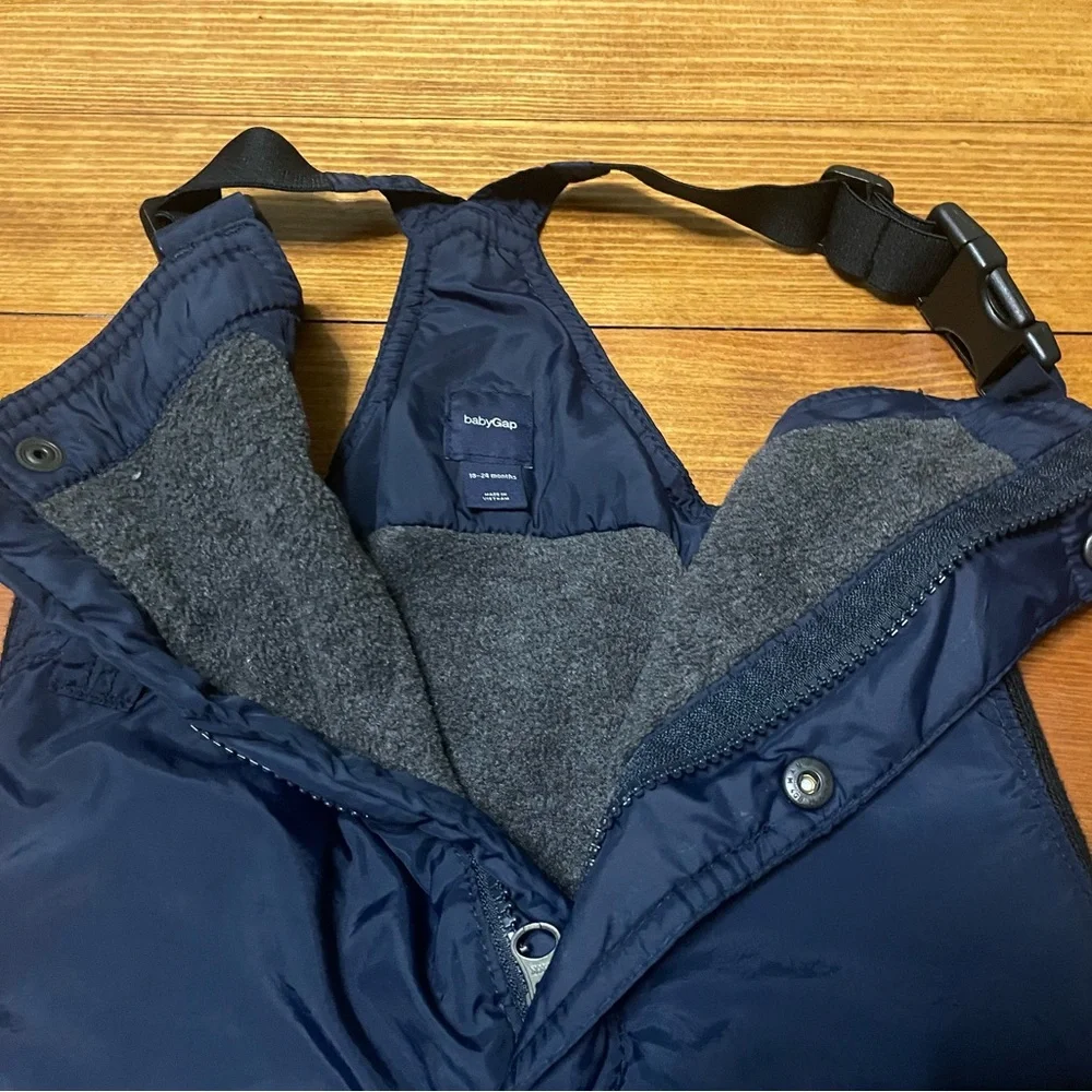 GAP Navy Puffer Jacket with Navy Snow Overalls Size 18-24 Months
